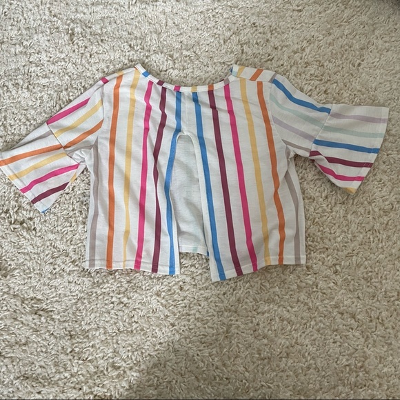 Rainbow open back crop top - Picture 2 of 3